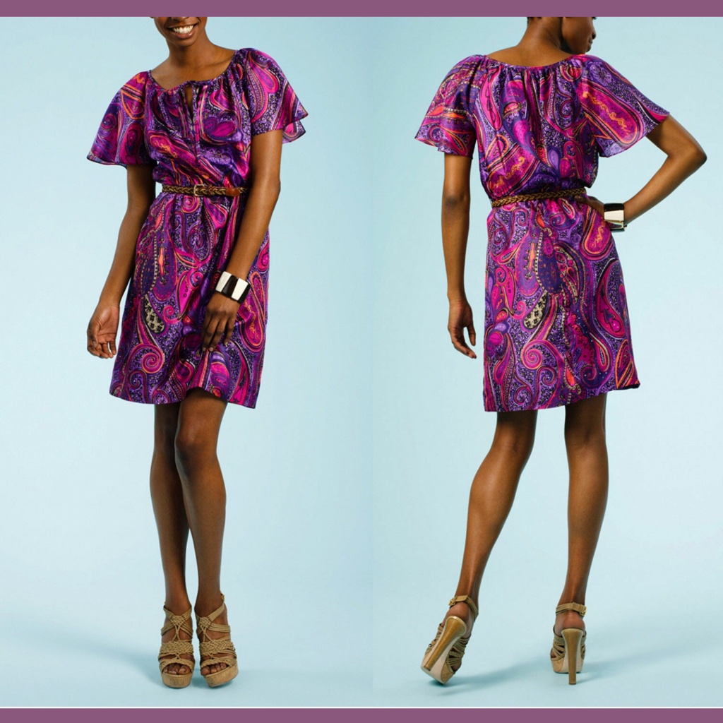 Nwt $348 Trina Turk Nuriya Silk Paisley Print Dress In Ultra Violet [Sz 4 ]